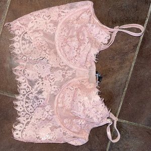 Pink lace bralette
